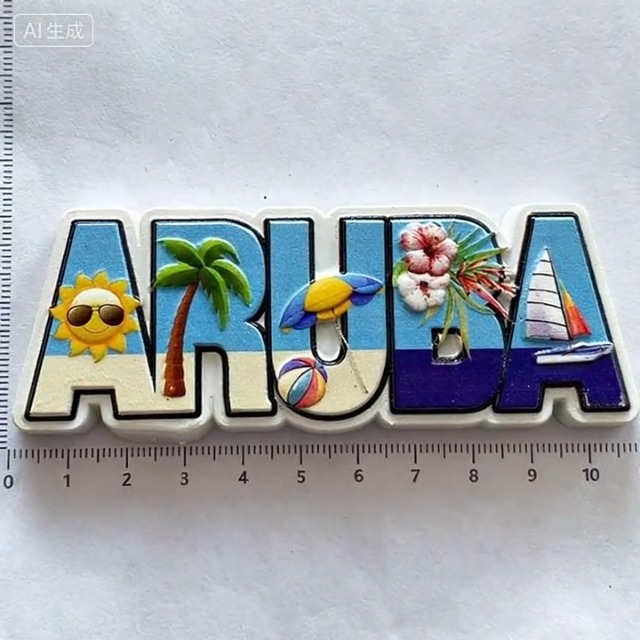 Imán decorativo Aruba con diseño tropical y efecto 3D miniatura 6
