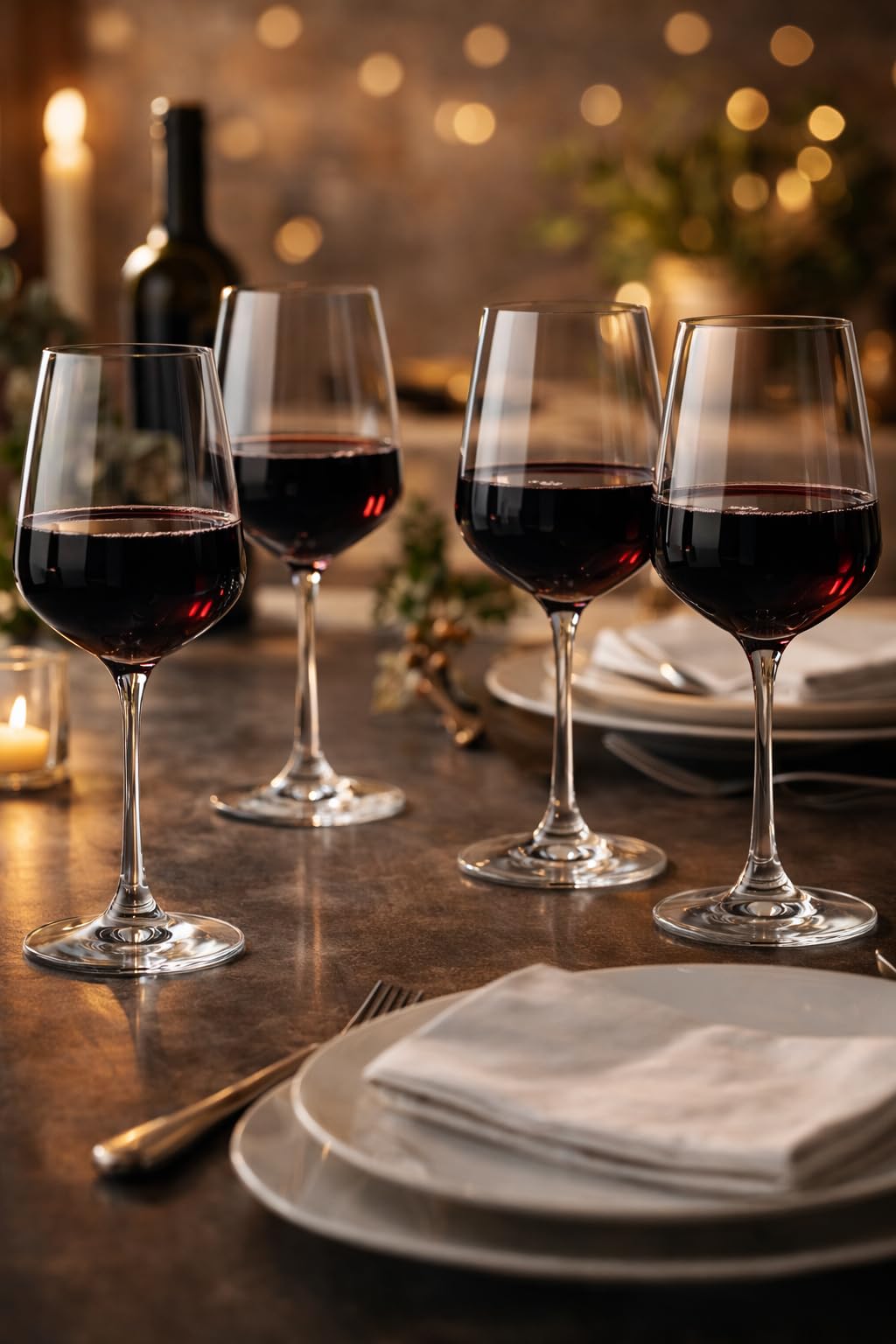 6 Copas de Vino Agora | 440 ml | Envio 24h - Perfectas para Uso en Casa, Restaurante y en Fiestas, Ligeras y Resistentes (44 cl, Transparente)
