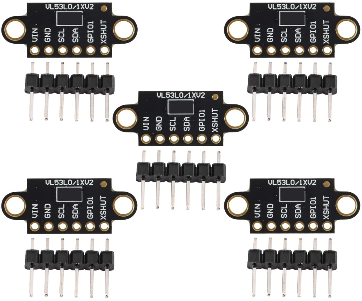 VL53L0X Time-of-Flight (ToF) Laser Ranging Sensor, 5PCS Breakout 940Nm -VL53L0XV2 Laser Flight Distance Measurement Sensor Module I2C IIC for Absolute Distance Measurement