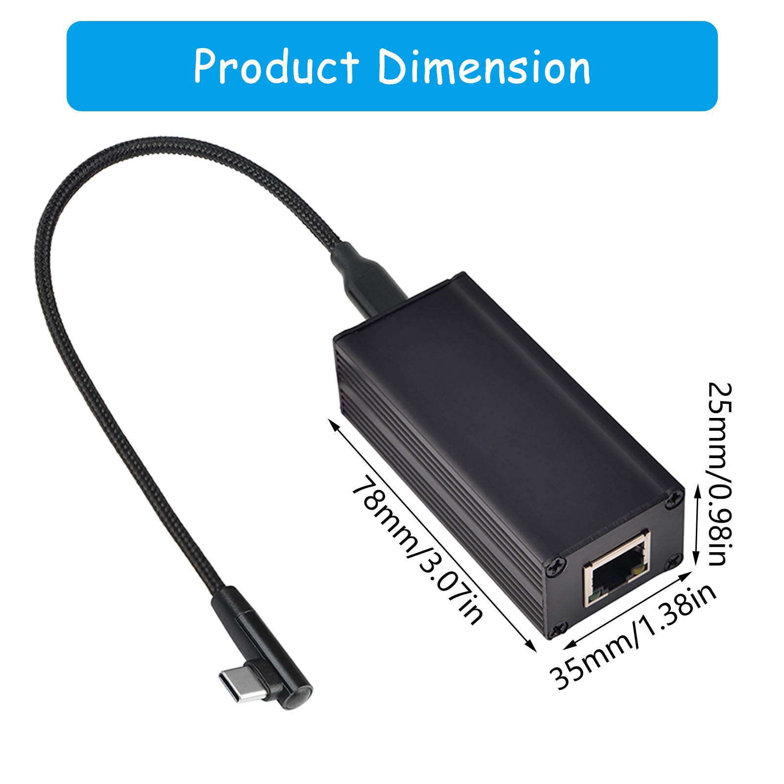 10/100 Mbit/s Ethernet Power Over Ethernet, alimentazione scheda di rete tipo C, adattatore di ricarica rapida per telefoni cellulari, tablet, adattatore di ricarica di tipo C