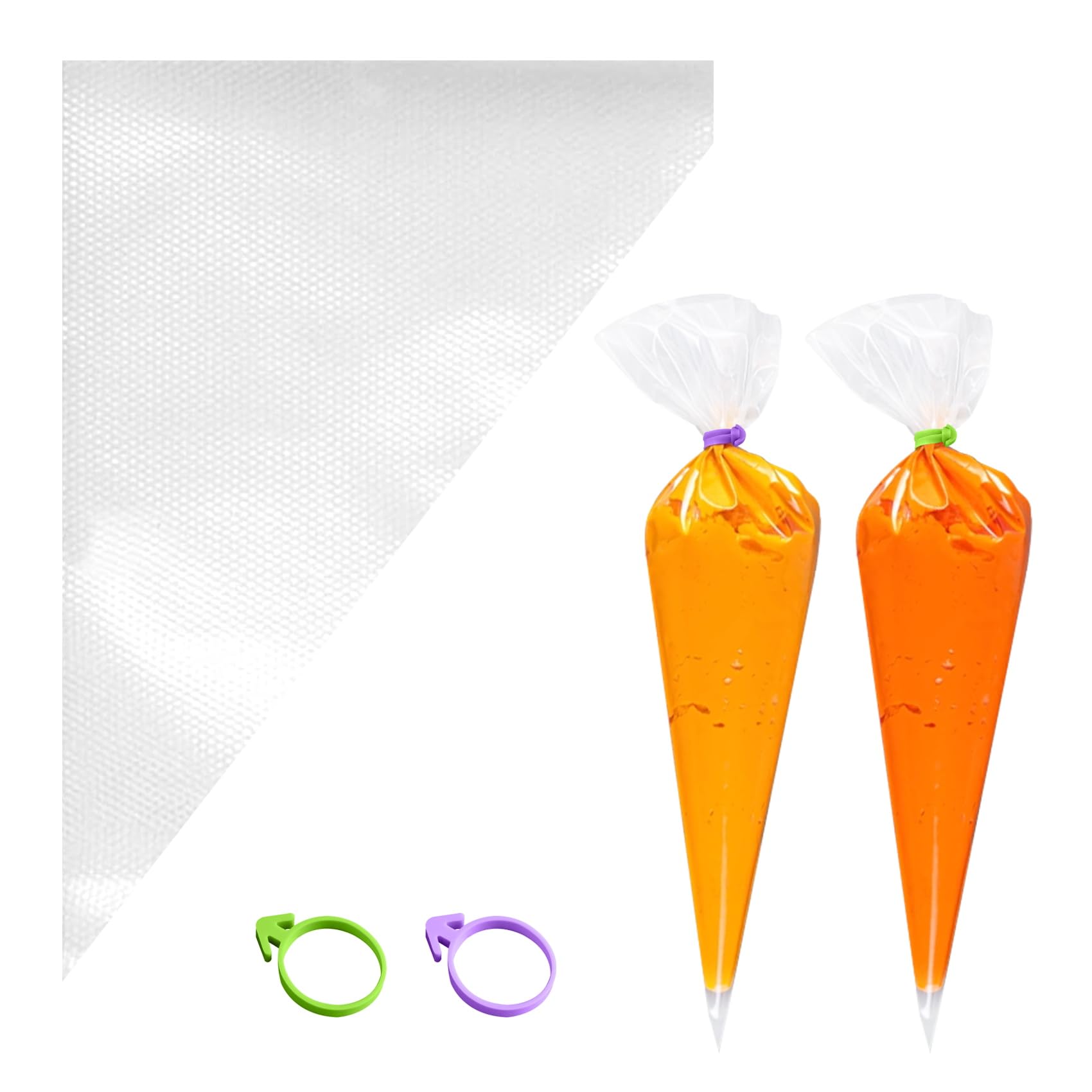 Piping Bags Disposable, Cookie Bags, Pastry Bags, Tipless Piping Bags, Non-Slip Icing Piping Bags Disposable Design for Cream Frosting and Cakes, Cookie Decorating Bags (50, 12.2 inch)