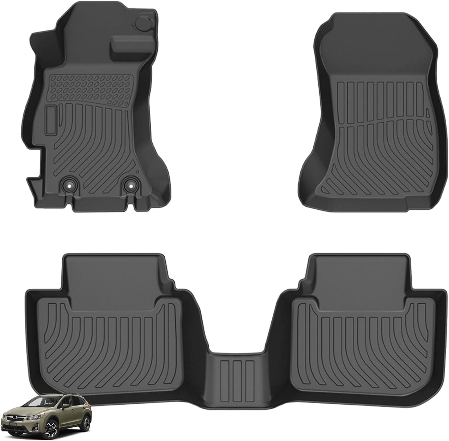 Floor Mats for Impreza 2012-2016, for Subaru Crosstrek 2013-2017, for WRX & WRX STi 2015-2021, Crosstrek Floor Mats TPE Summer Winter Non-Slip Waterproof, Front & Rear Row Impreza Accessories