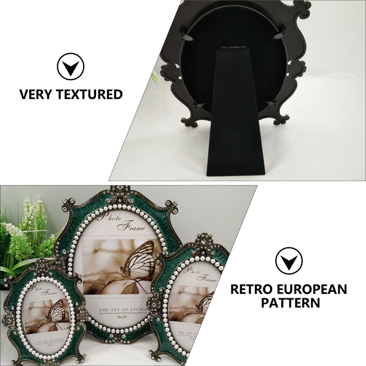 Abaodam Vintage Metall Bilderrahmen als Hochzeitsfotorahmen und Tischdeko Dekorativ Langlebig Grün für Selbstgemacht Aufnahmen