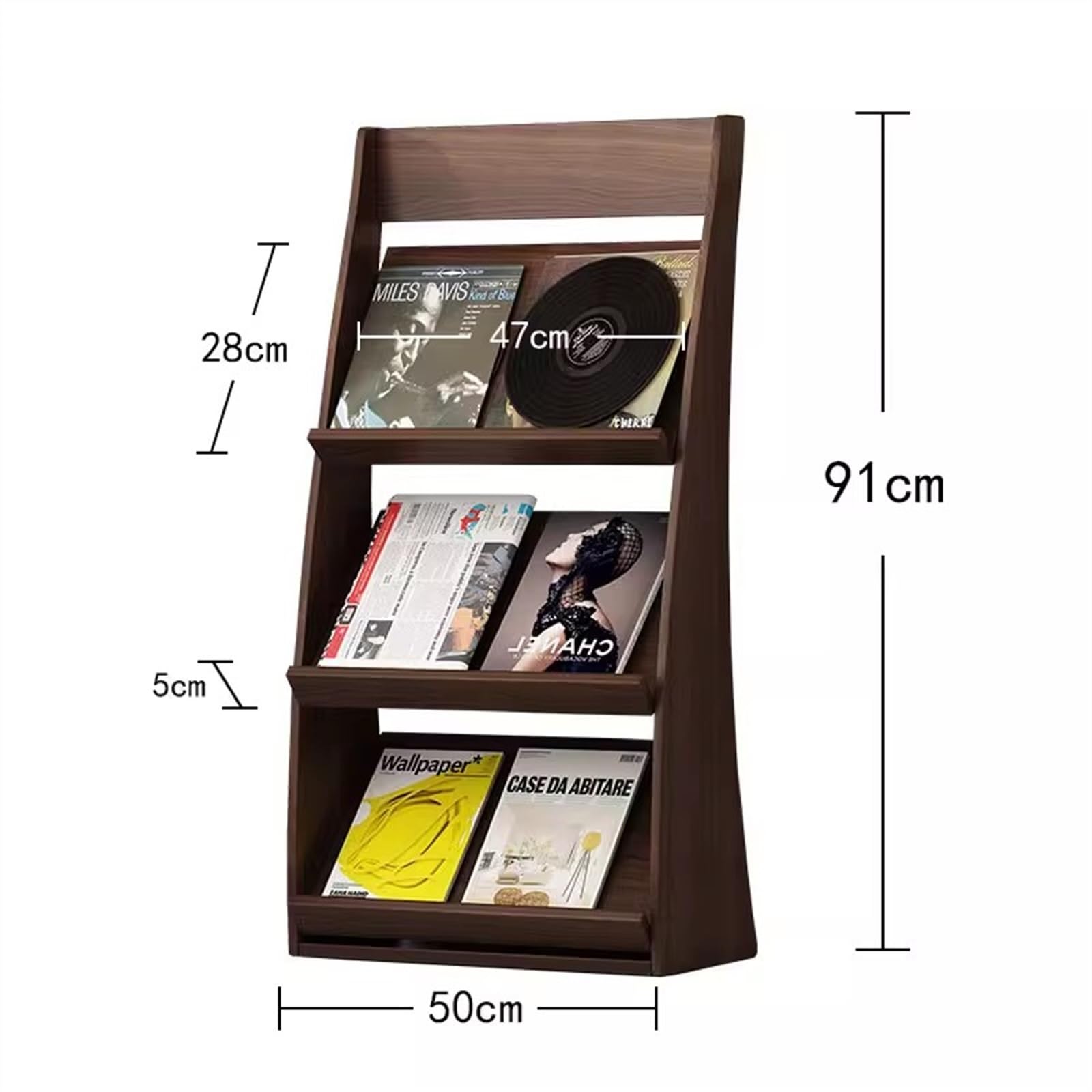 Zeitungsständer, Prospektständer, Zeitschriftenständer, freistehendes Bücherregal, vertikaler Prospektständer, klappbarer Zeitschriftenständer, freistehender Zeitschriftenständer