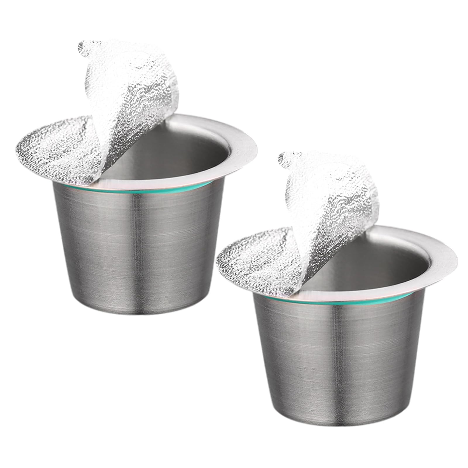 Xjdzineq Of 2 Coffee Pods High Temperature Resistant Shell Powder Container Stainless Steel Texture for Espresso Powder Cup Leakproof