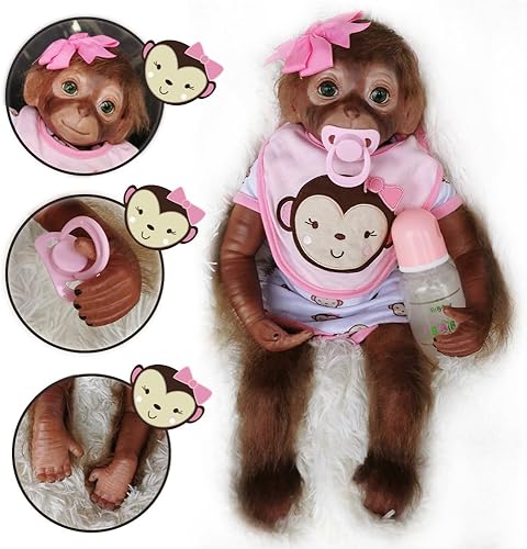 Miniatura 4 de Muñecas de bebé Reborn, 20 pulgadas de vinilo suave y cuerpo de tela, muñecas realistas de la vida real, muñecas de bebé recién nacidas, muñecas