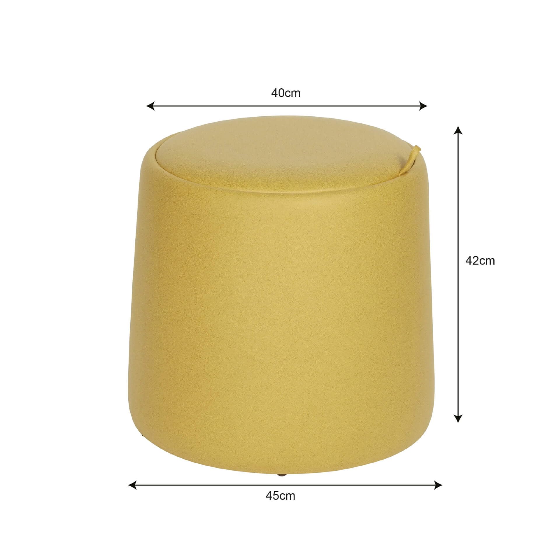 Rebecca Mobili Pouf Contenitore, Sgabello Imbottito, Giallo, struttura in Legno MDF, Imbottito - Misure HxLxP: 42 x 45 x 45 cm - Art. RE7241