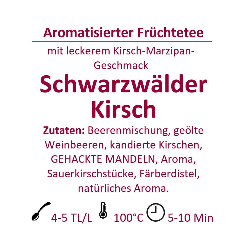 Tee-Express Früchtetee "Schwarzwälder Kirsch" mit Geschmack der Schwarzwälder Kirschen - loser Tee (1000g)