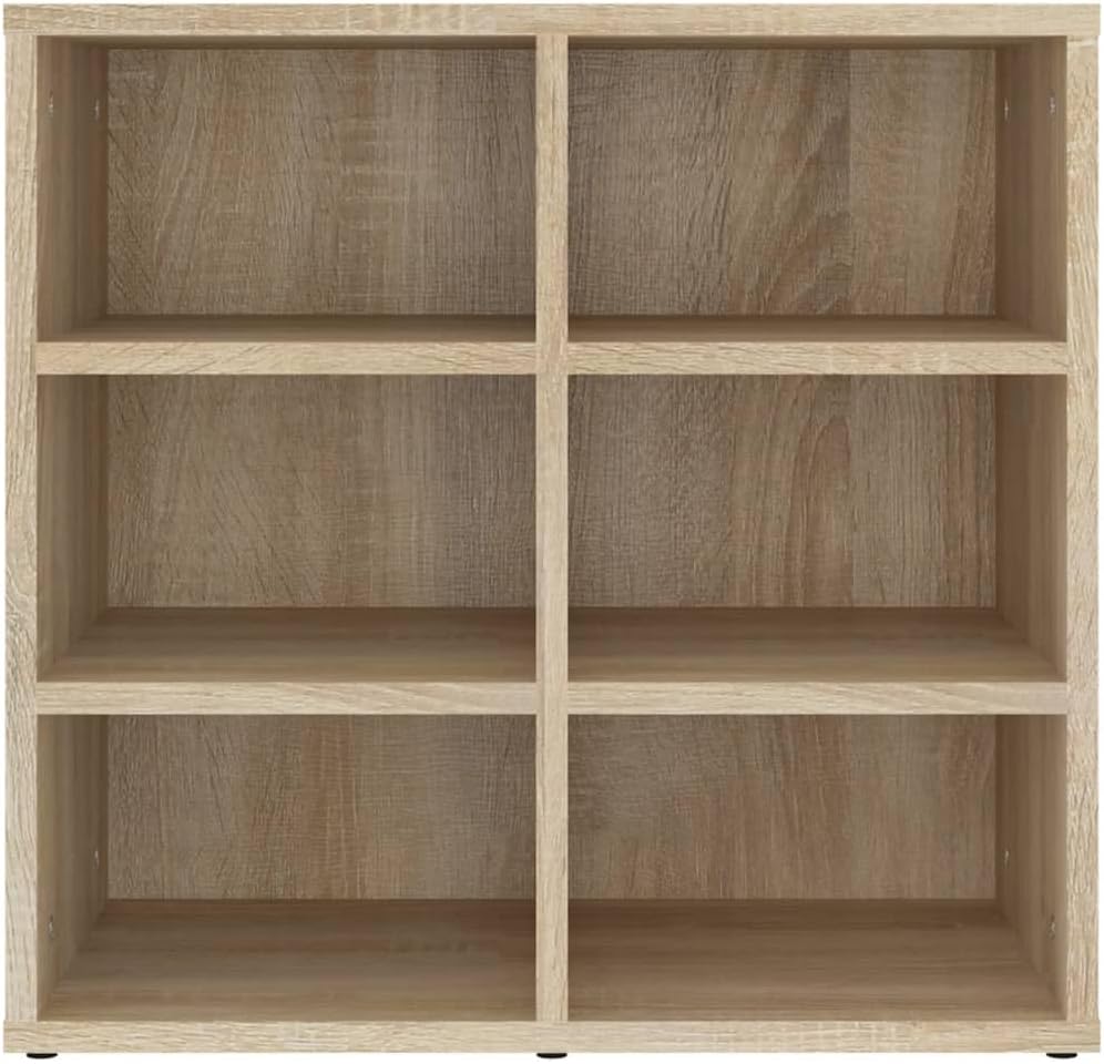 Sonoma Oak Engineered Wood Shoe Cabinet with 6 Pairs Storage, Wall Mount or Freestanding Entryway Organizer for Hallway and Living Room