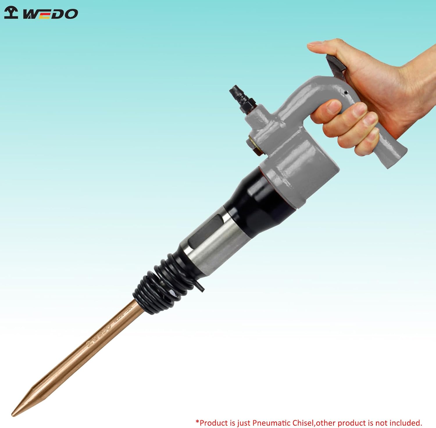 WEDO Air Hammer Pneumatic Chisel Bit,Non-Sparking Air Chisel,Tapered Head,Length 175mm,0.394 inch(10mm) Shank,Beryllium Copper,Non-Magnetic,DIN Standard, BAM & FM Certificate