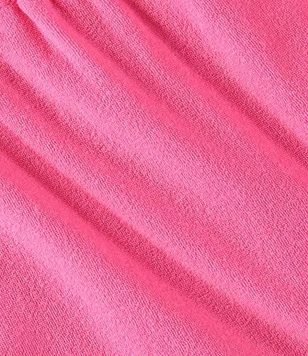 Cyndeelee Girls Hooded Swimsuit Coverups Zip-Up Absorbent Terry Swim Cover Up, Size 2T-17 (Knockout Pink, 6X) #TOP3