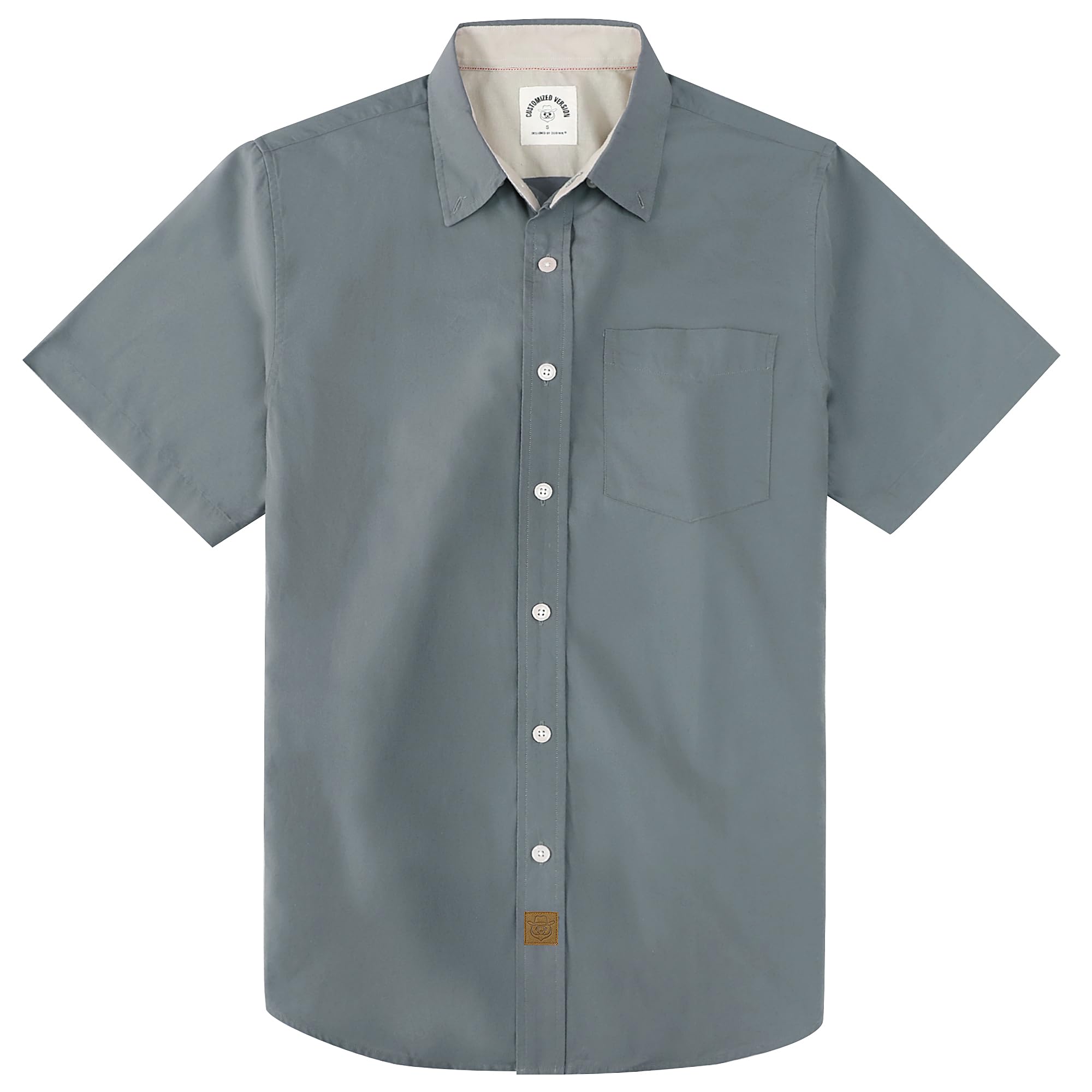 Dubinik® Camicia Uomo Manica Corta Casual con Bottoni Camicia Maniche Corte Uomo 100% Cotone Regular Fit