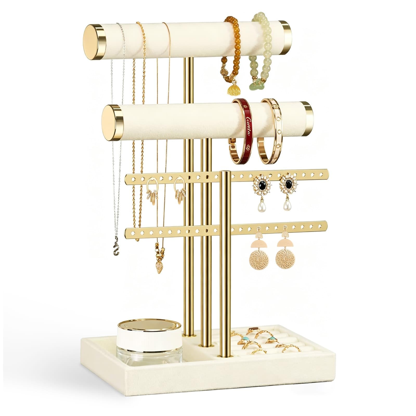 Llhong White 3 Tier Bracelet Holder Display, Jewellery Stand, Jewellery Organiser
