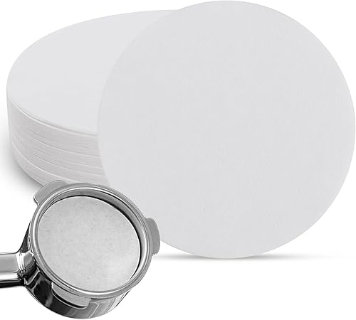 GeeRic 100 hojas de filtro de café, filtros de repuesto de 2.36 pulgadas (2.362 in), filtros de papel desechables redondos compatibles con la