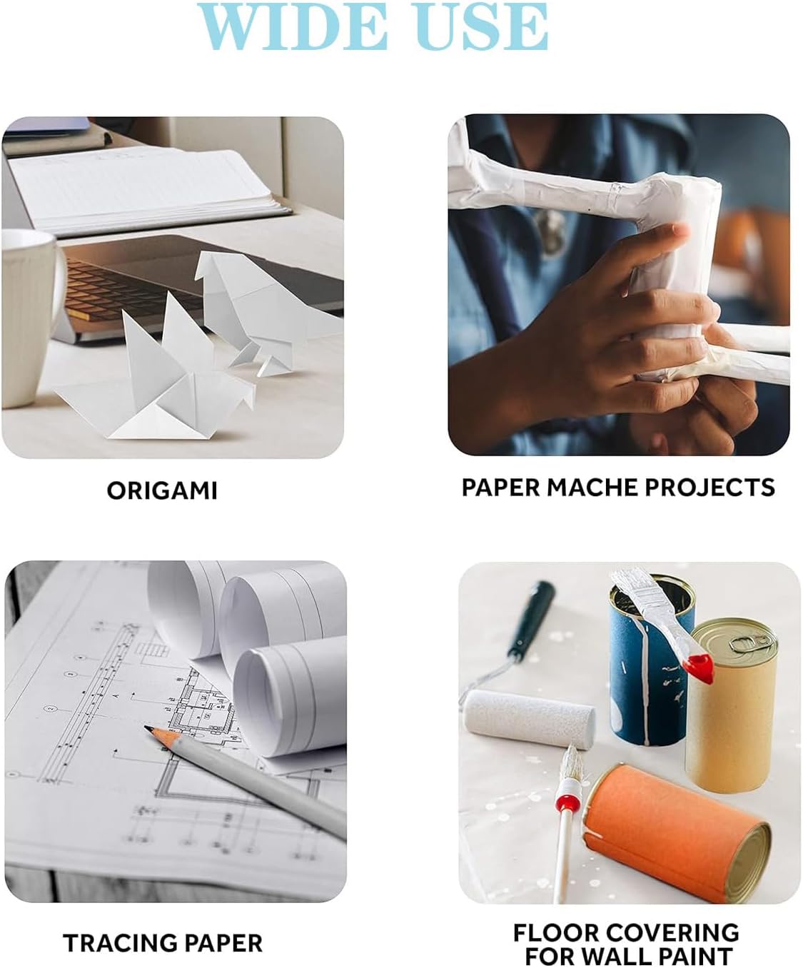 300 Sheets White Paper 12”x17” Light Weight White Craft Art Paper for Artist Sketching Drawing