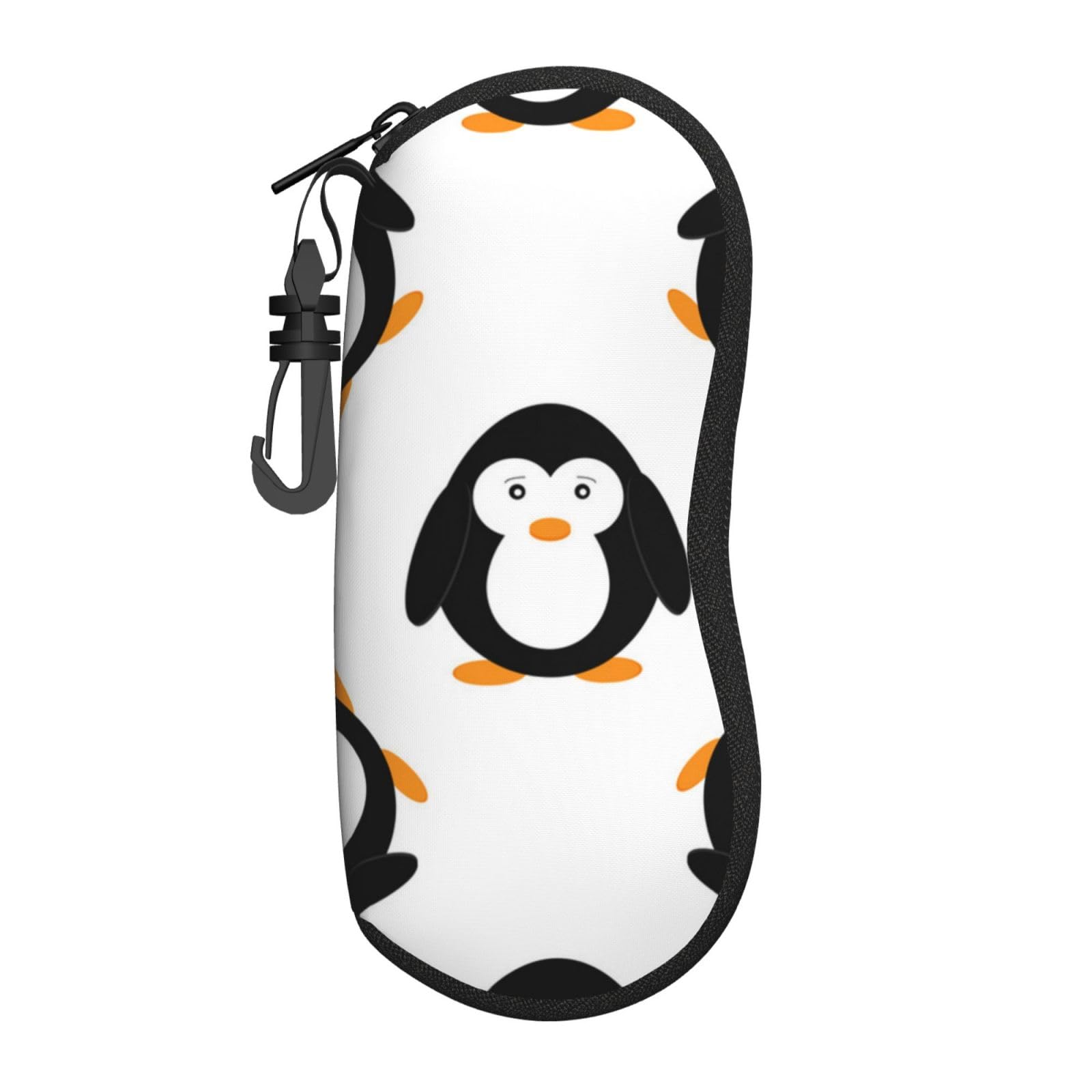 Hceaatb Glasses Case Cartoon Penguins Soft Case Ultra Light Zipper Eyeglass Case With Belt Clip, Sunglasses Travel Pouch For Men Women
