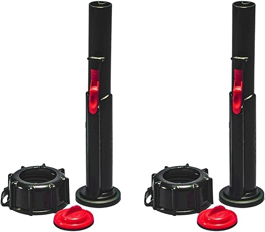 Midwest Can 4240 Quick Flow Spout - Fuel Can Spout Replacement Kit - Auto Shut Off Spill-Resistant Spout with Closing Valve & Cap - 2 Pack