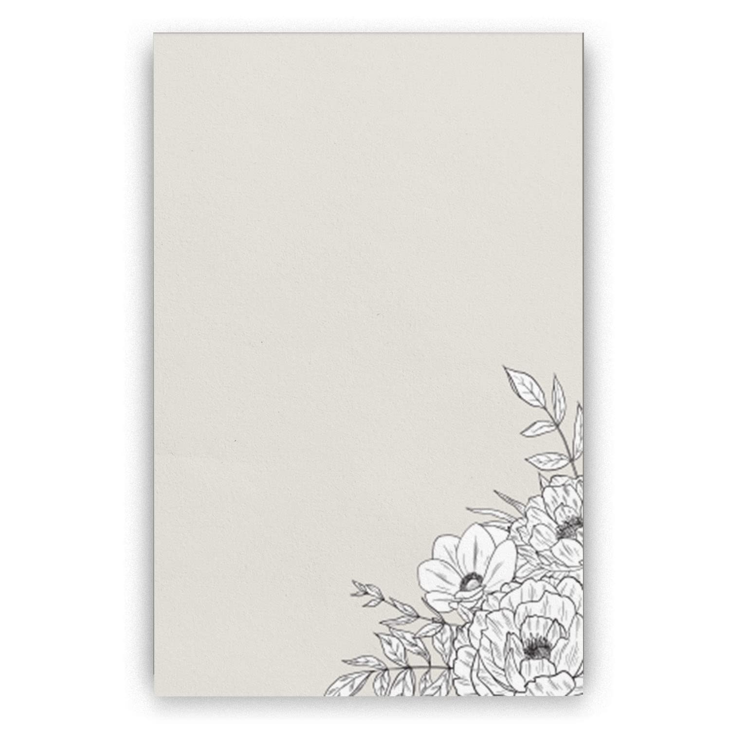 Dashleigh Lux Floral Ivory and Black Notepad, 100 Sheets (4x6 in. - Unlined)