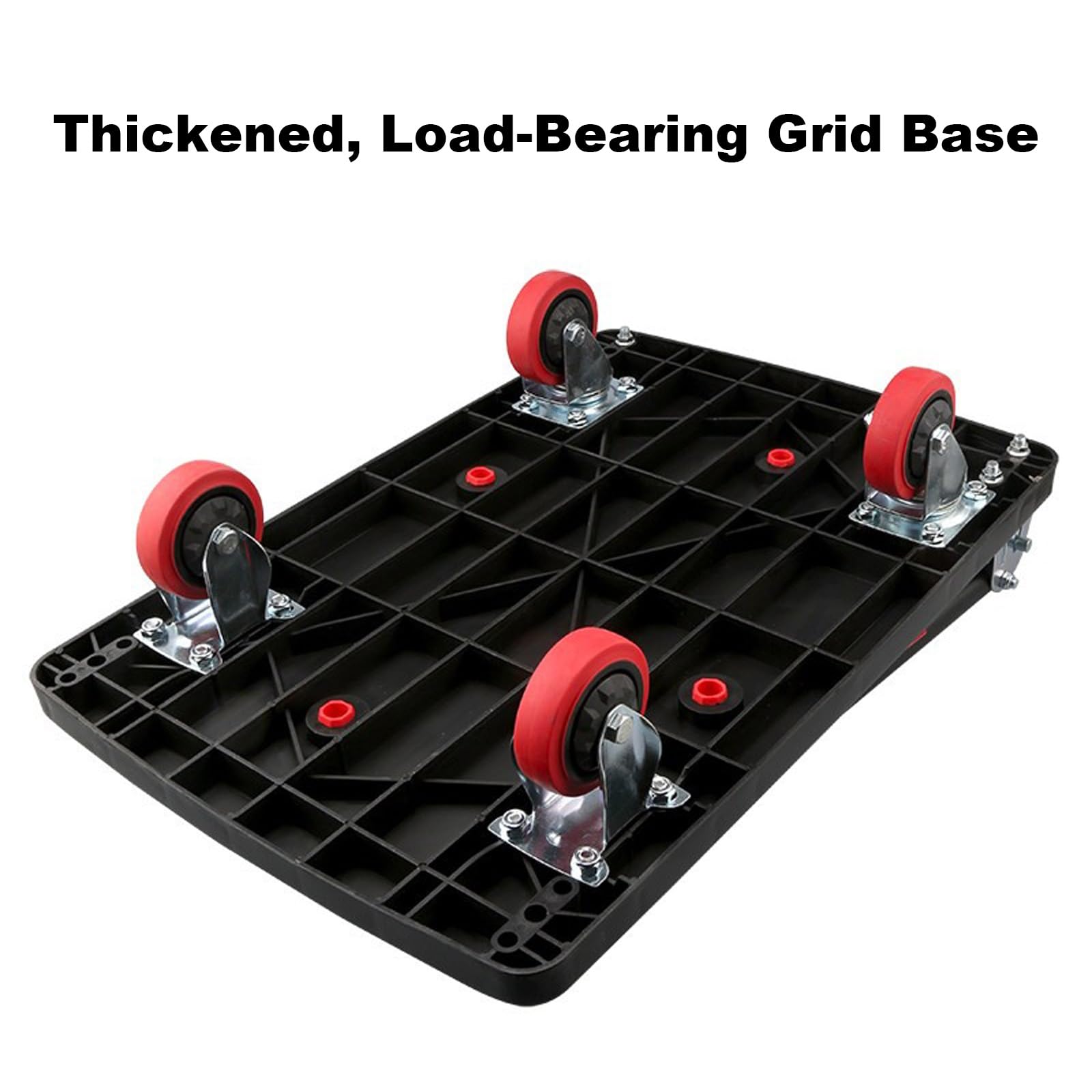 Składany wózek platformowy o dużej wytrzymałości, nośność 299 kg, kółka obrotowe o 360 stopni, idealny do ciągnięcia i placów budowy