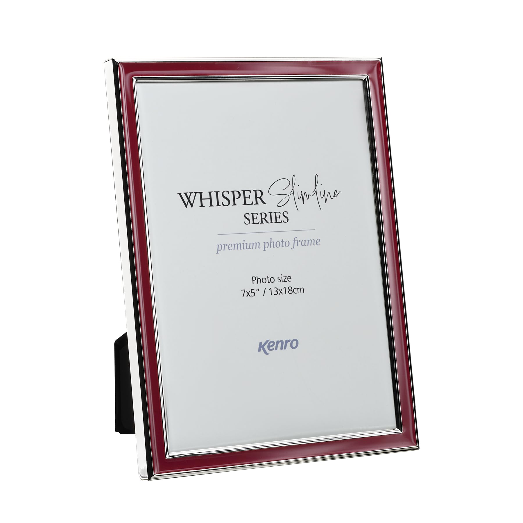 Kenro Whisper Slimline Red Photo Frame 8x6 / 15x20cm with Silver Plated Edging - WSS1520RD