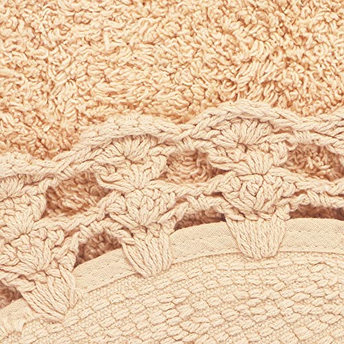 Habere India-All the Cultures Fabricating India - Crochet Bath Mat, Super Absorbent 100% Cotton & Quick Dry Bath Rug for Bathroom Floor Mats (Round, Beige_60 CM Round) 5 61MV3nVgb3L