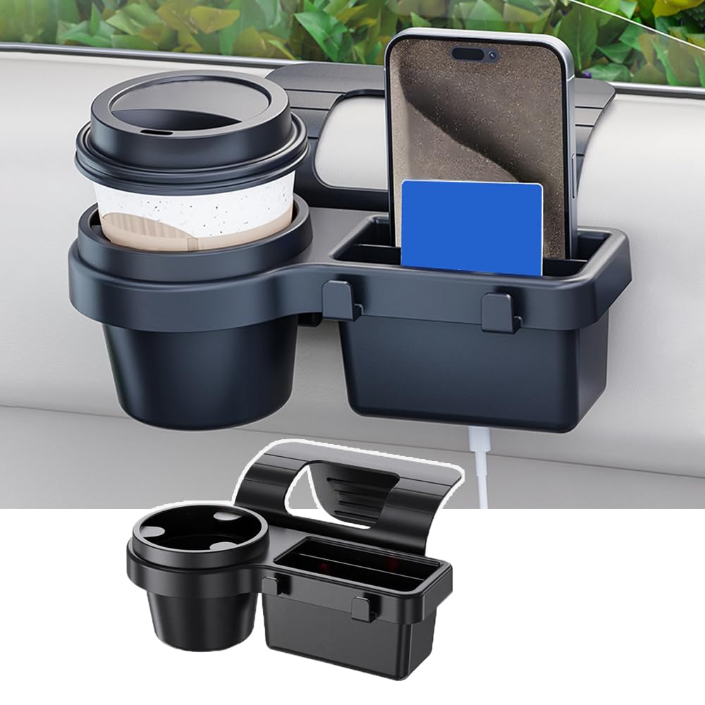 Car Window Storage Organizer for Buick Envision 2021 2022 2023 2024, Multifunctional Car Door Side Hanging Organizer with Cup Holder, Phone Holder, Key Hook and Charging Port