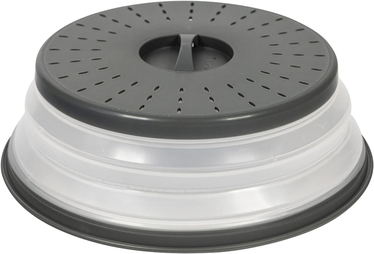 fclwzn Vented Collapsible Medium Microwave Cover (Charcoal) - Splatter Guard & Colander Kitchen Gadget for Food & Meal Prep/Dishwasher-Safe, BPA-Free Silicone & Plastic