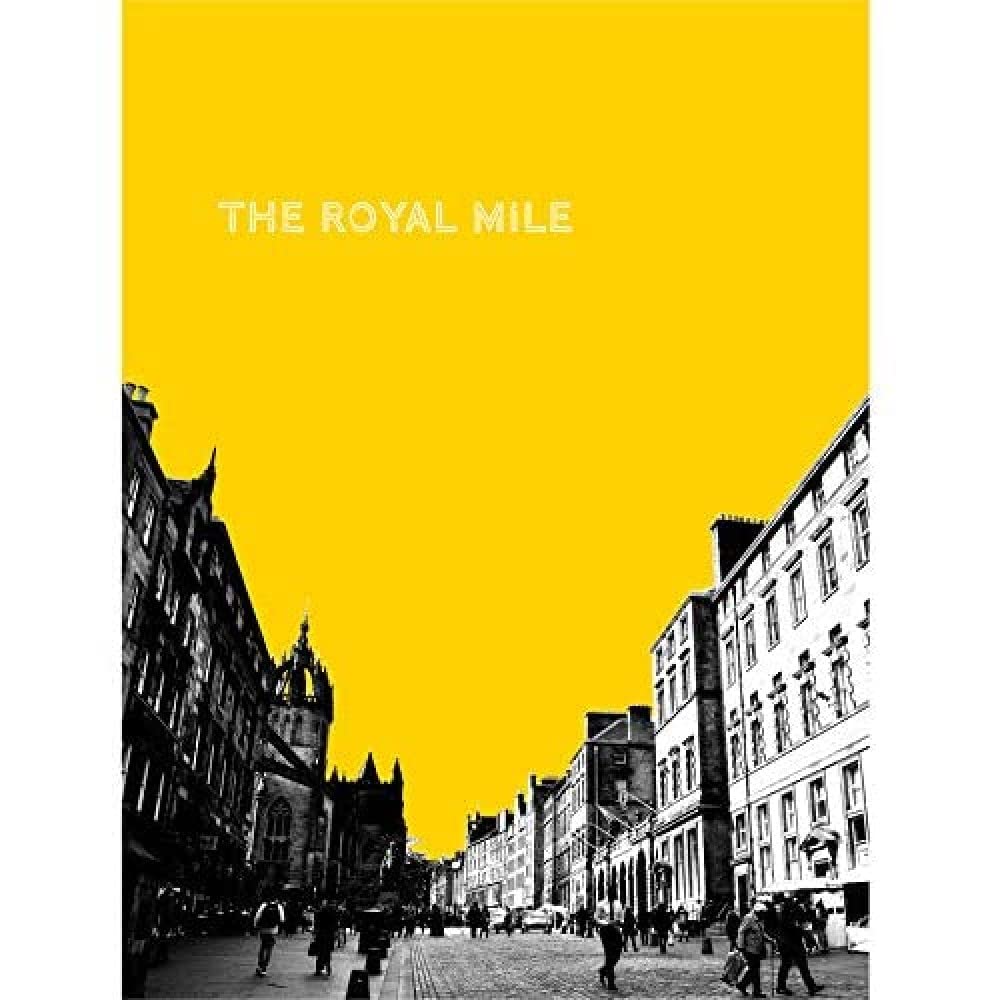 Wee Blue Coo Royal Mile Edinburgh Scotland Famous Street Yellow Art Print