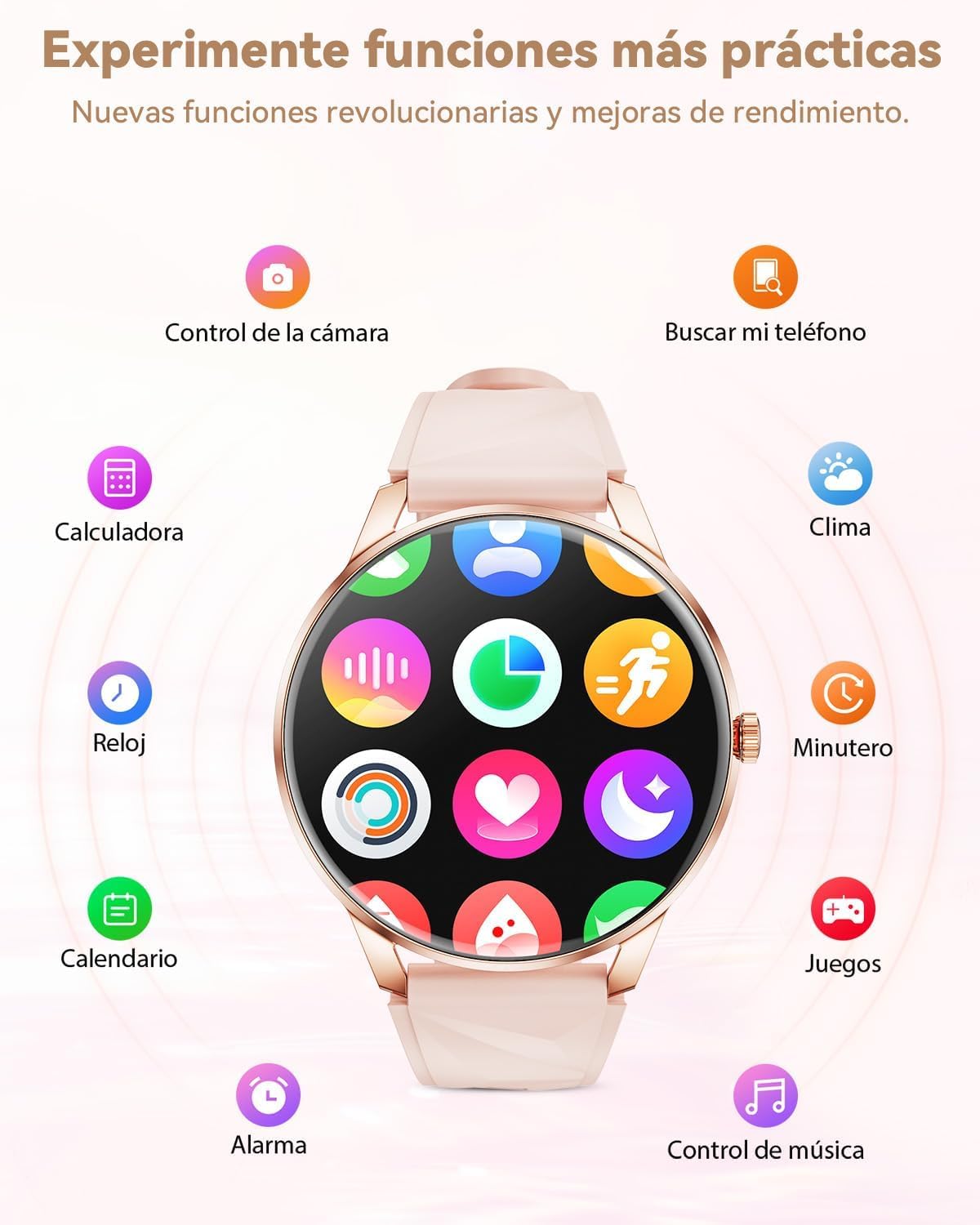 Reloj Inteligente Mujer con Llamadas Bluetooth, Pantalla de 1,32"