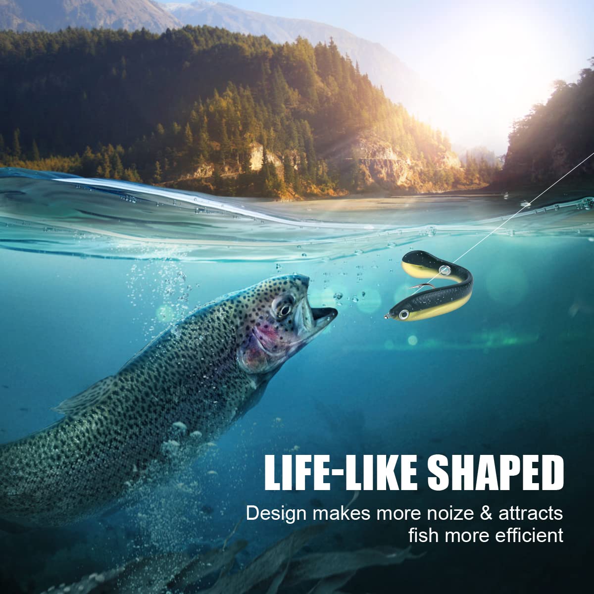 Ainiv 10-Pack Bionic Soft Fishing Lures - Lifelike Paddle Tail Baits For Fresh & Saltwater