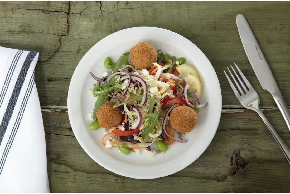 Olympia White Ware Narrow Rimmed Service Plates 202mm Porcelain 12pc