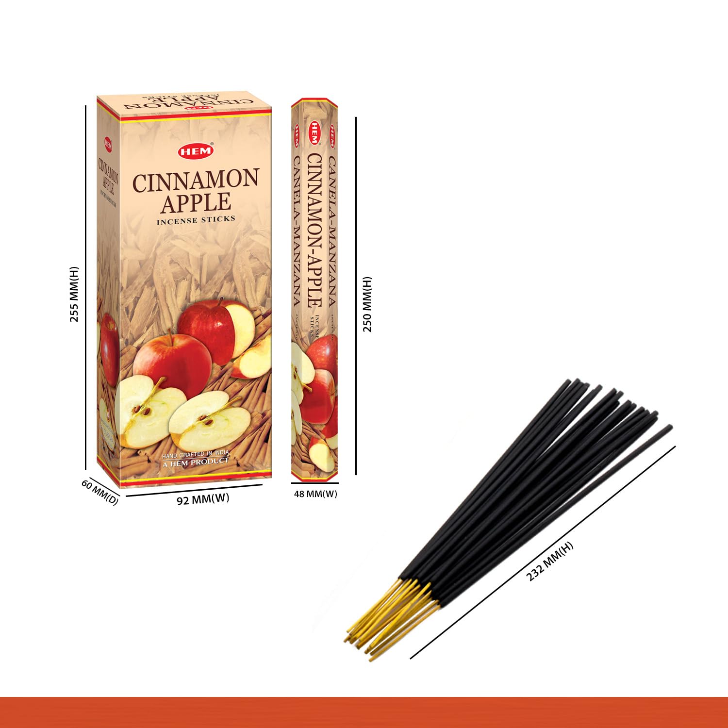 Amazon.com: Hem Cinnamon Apple Incense Sticks (120 Sticks, 6 Boxes