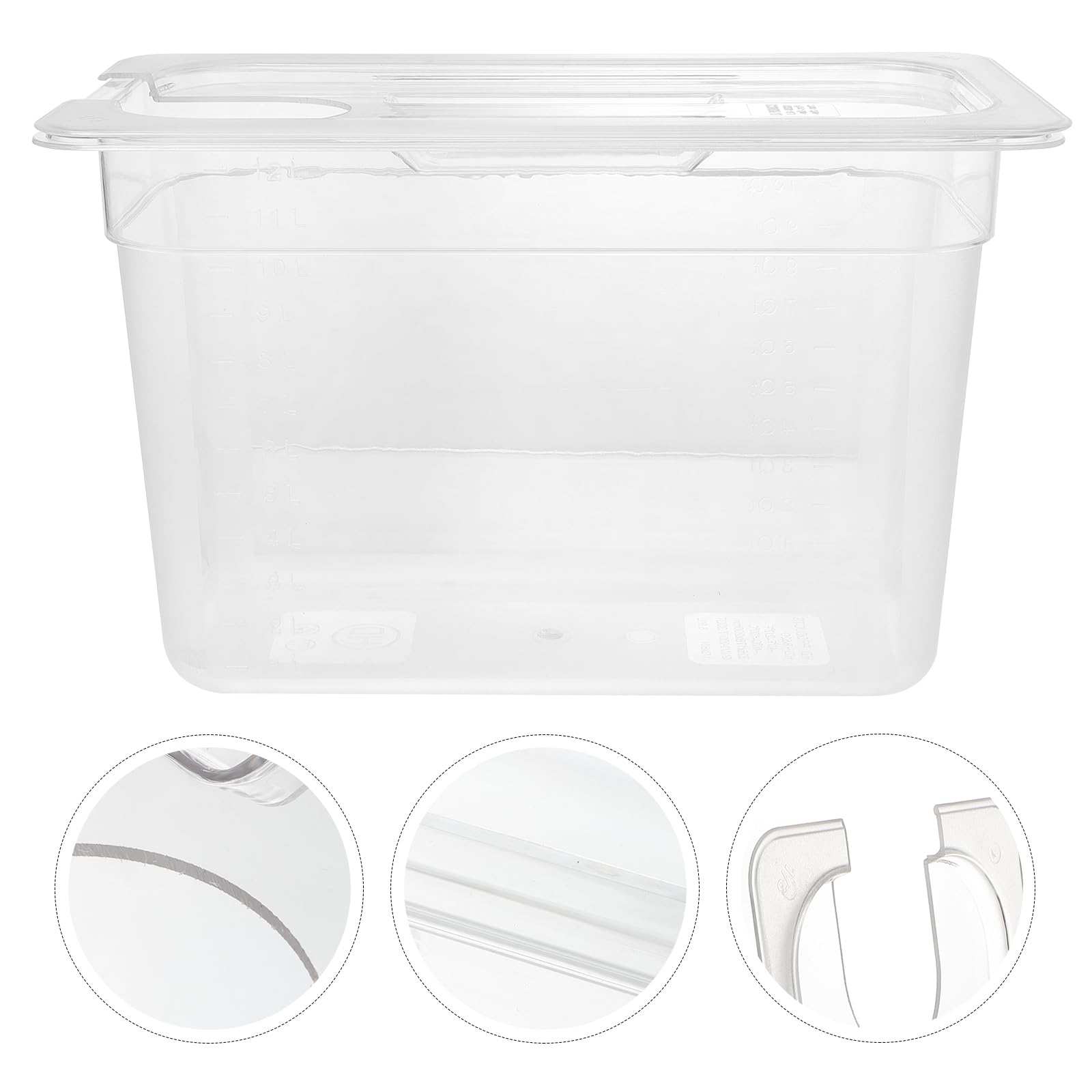 Luxshiny Conteneur De Cuisson Sous Vide Transparent Avec Couvercle Porte-Cuisinière Lente Pour Rangement Cuisine Visibilité Claire Pour Bain- Sous Vide 12.80 X 7.87 X 6.89 in