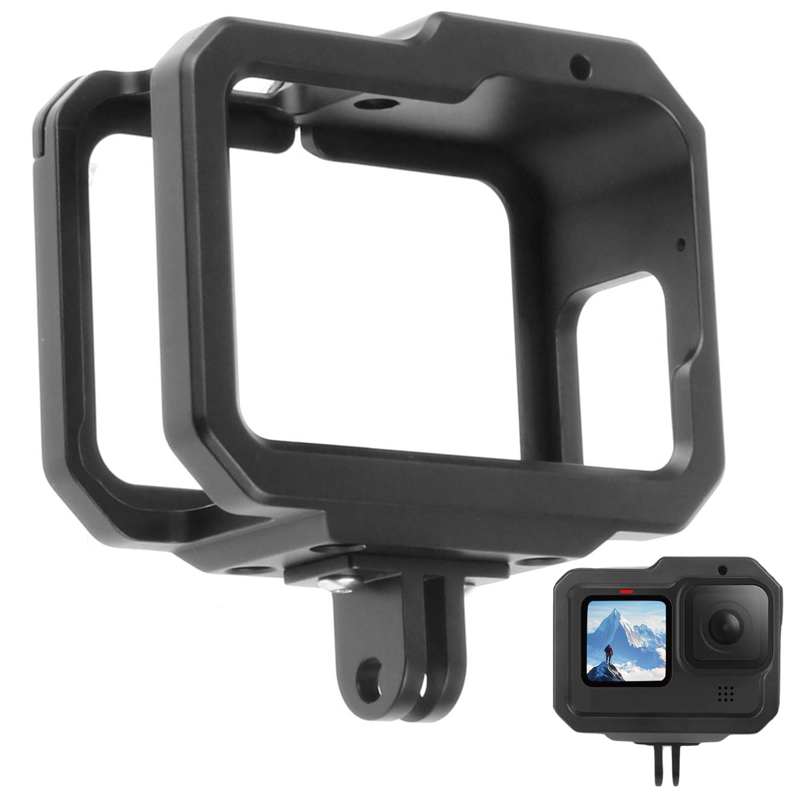 Aluminium Protective Cage for GoPro Hero 13/12/11/10/9, Durable Hard Frame Cases Protector, Strong Metal Housing Frame Video Cage with Sliding Cover