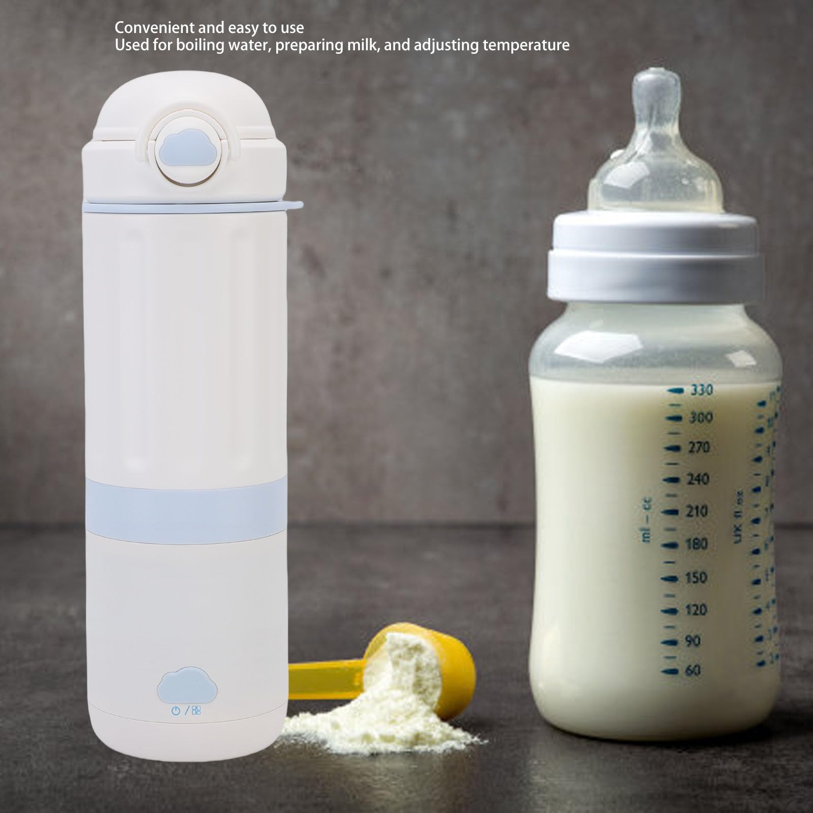RIZGHWOY Carampe Elettrico da Viaggio, Bollitore Elettrico Portatile Ricaricabile Ricaricabile da 500 Ml USB Auto in Acciaio Inossidabile in Acciaio Inossidabile per Ufficio da Viaggio