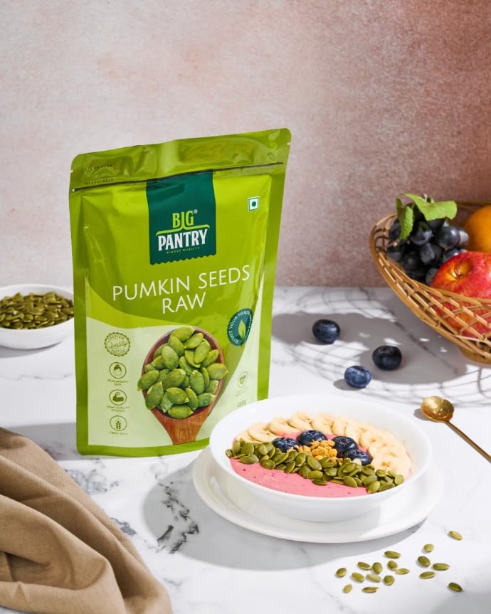 Image of Big Pantry Pumpkin Seeds 500g | Raw Pepitas | Rich in Protein, Fiber, Zinc & Antioxidants | Healthy Superfood for Immunity Support & Weight Management | Natural Seeds for Snacking, Salads & Smoothies
