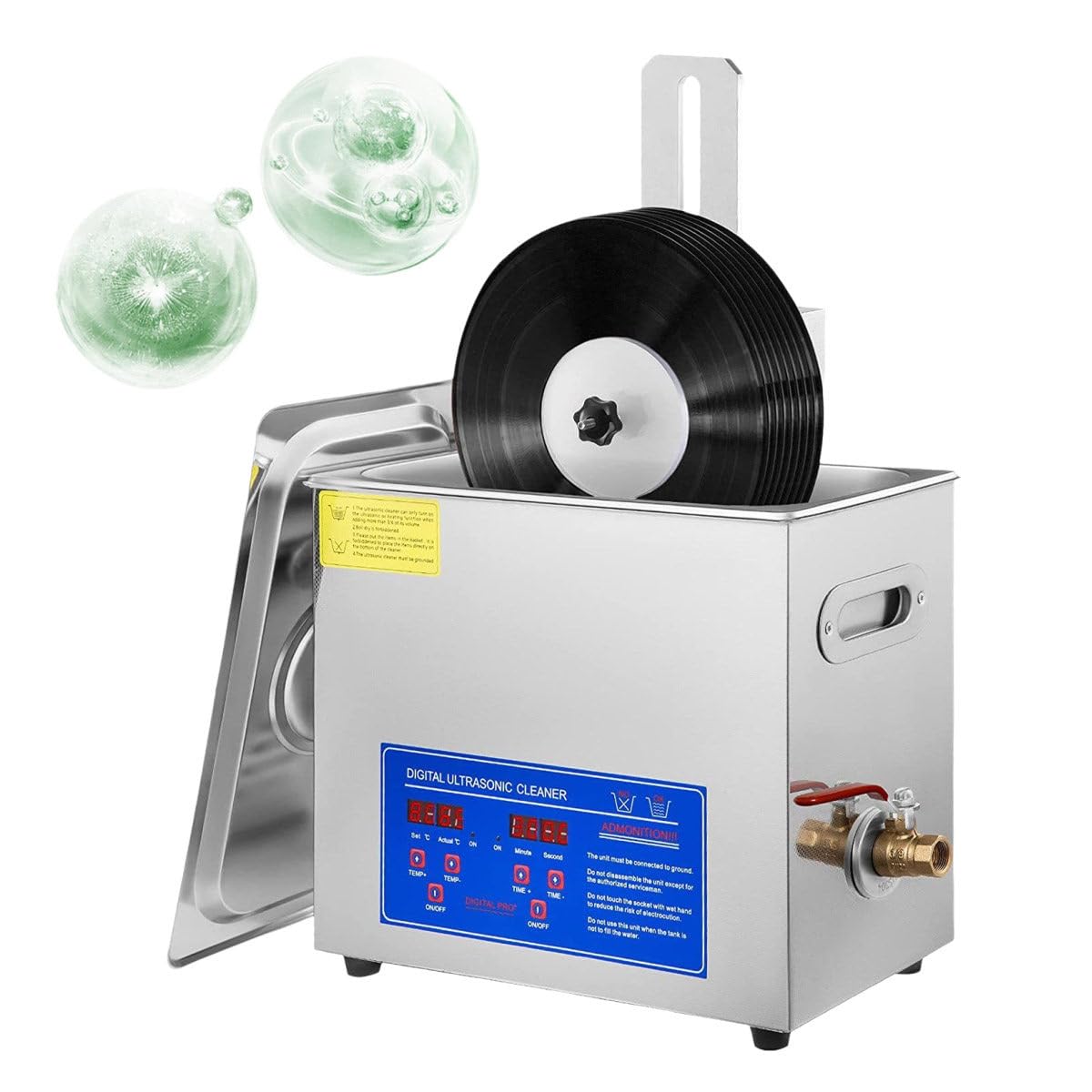 180w Pulitore Di Disco In Vinile Ad Ultrasuoni, Pulitori Per Dischi In Vinile Ad Ultrasuoni, Pulizia Di Dischi In Vinile Ad Ultrasuoni,Acciaio Inossidabile, Anti-Corrosione, Riduzione Del Rumore