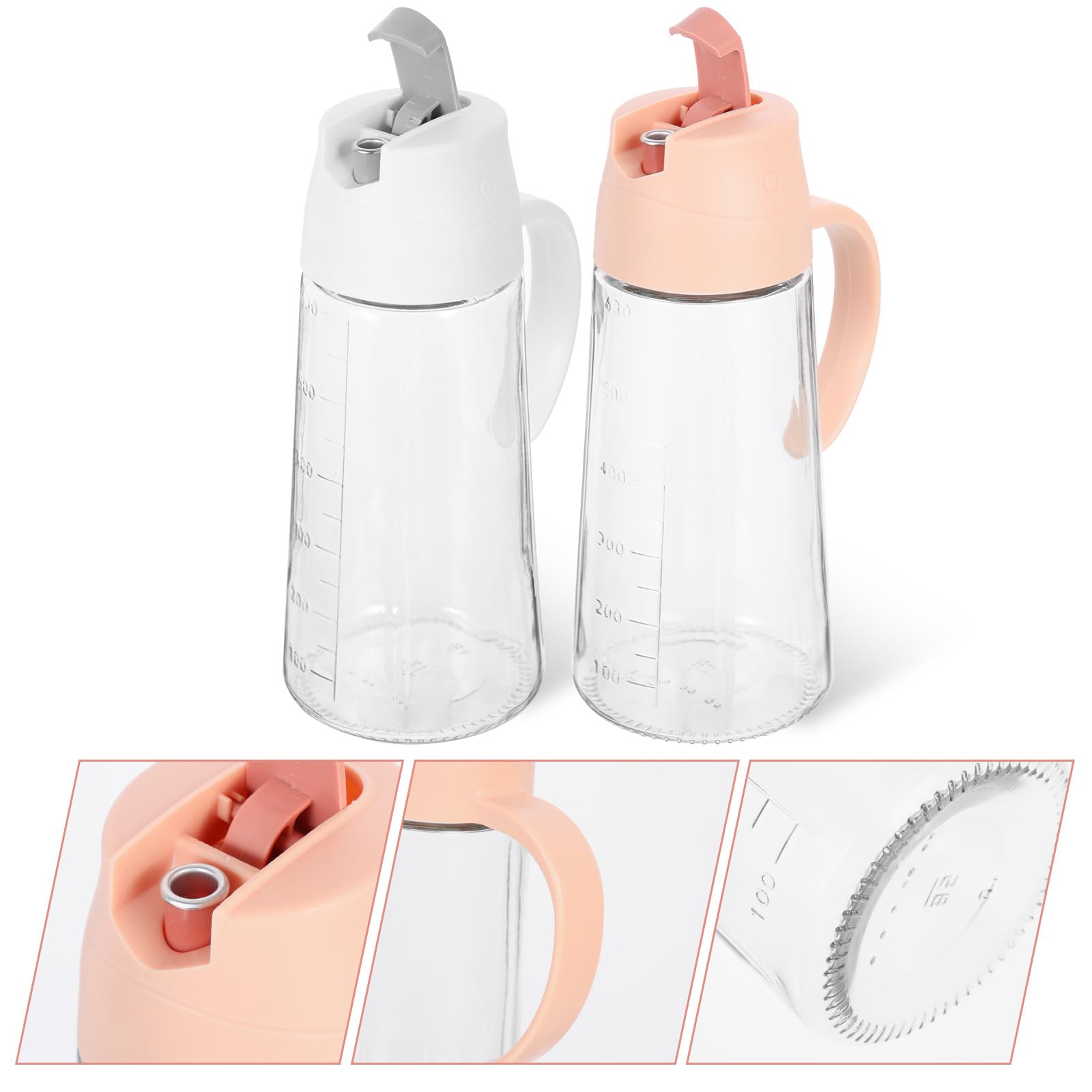 Glasflasche 2 Stück 630ml für Küche und Kochen mit Griff