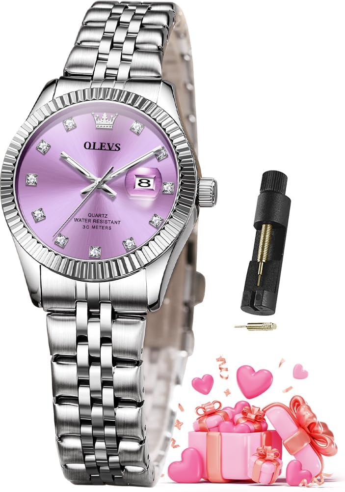 OLEVS Watch for Men Big Face Luxury Classic Stainless Steel Mens Wristwatch
