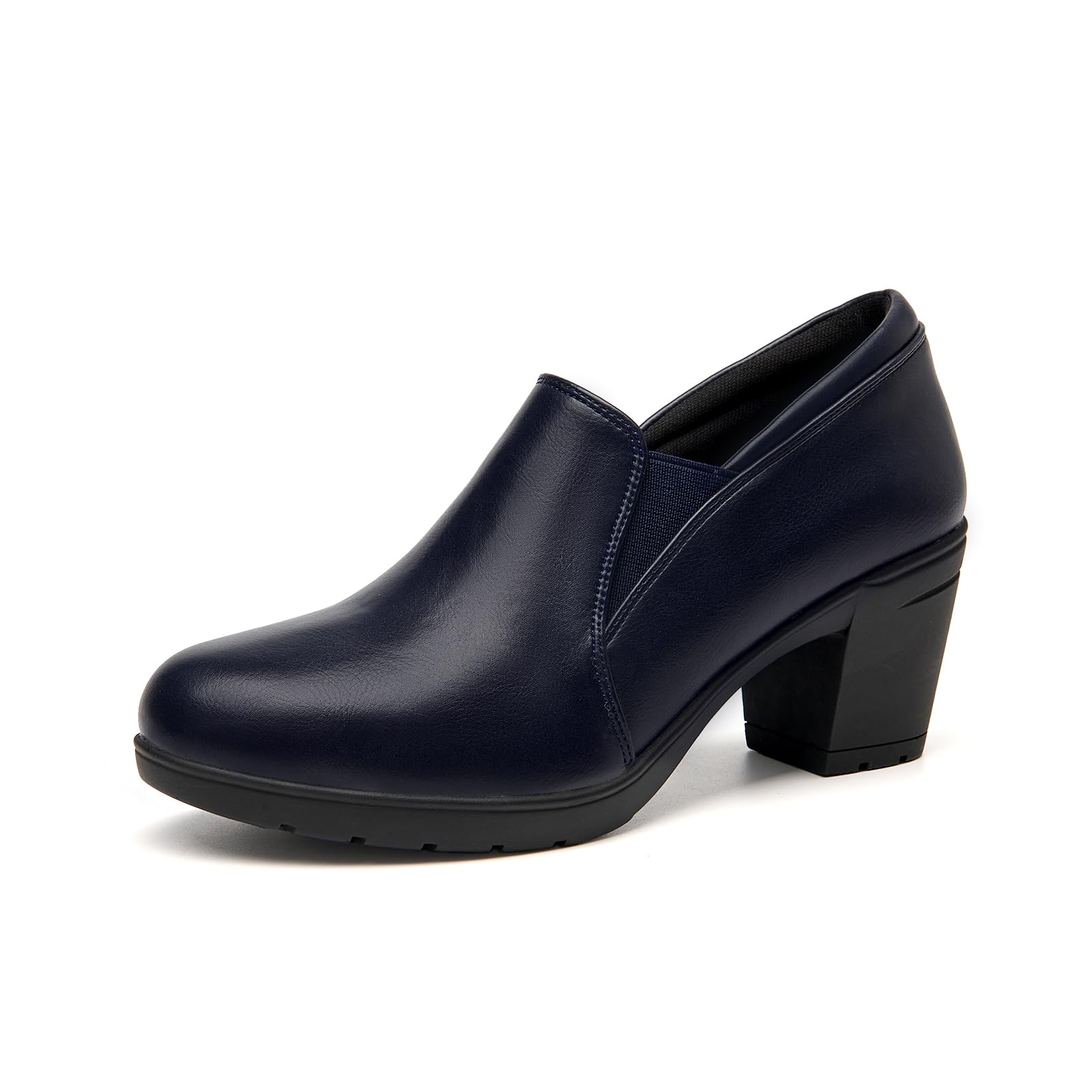 CentroPointWomen's Chunky Block Heels Closed Toe Dress Wedding Pumps  Comfortable Supportive Work Shoes