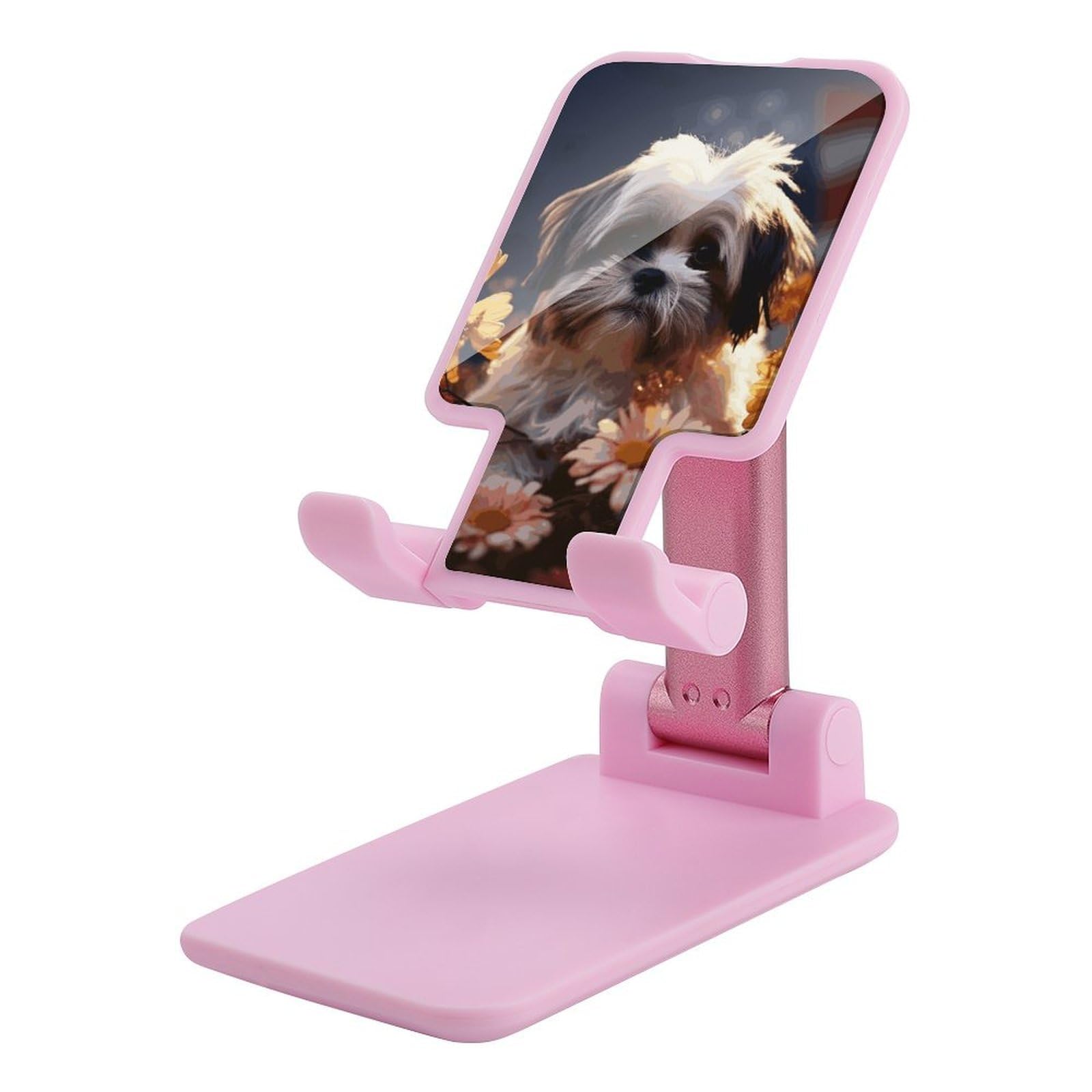 Support de téléphone portable pliable Shih Tzu support de bureau réglable Android - 7
