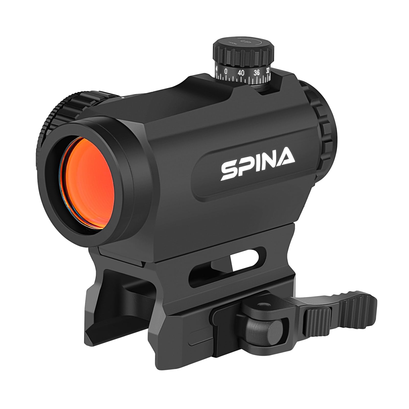 SPINA OPTICS Viseur Point Rouge Red Dot 1x20mm Viseur Airsoft 2 MOA Réflecteur avec Maille de Points et 11 Niveaux de Luminosité avec Monture qd