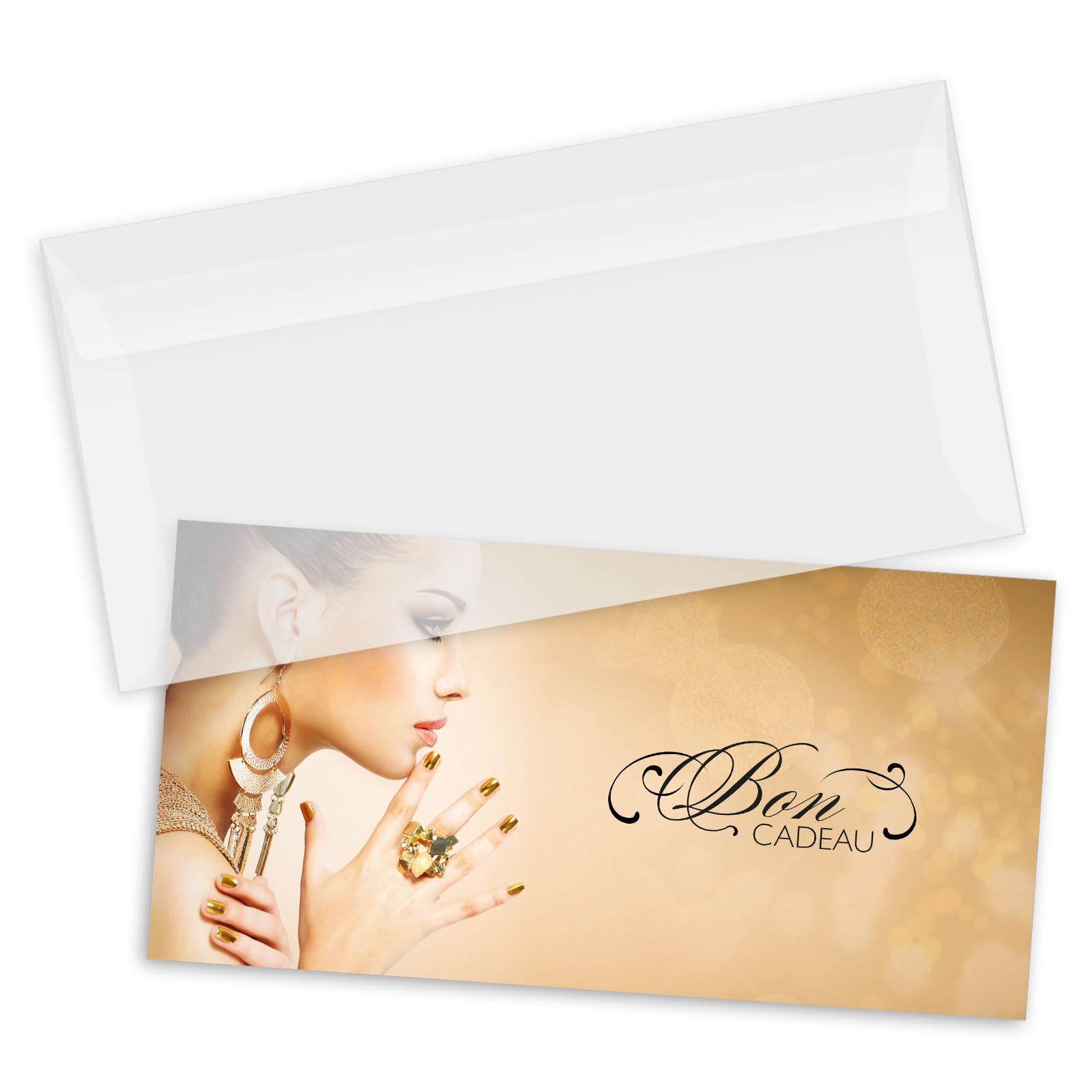 POS BON - 25 formulaires pour créer vos propres bons cadeaux avec enveloppe pour instituts de beauté, studios d'ongles KS9269F-1-25