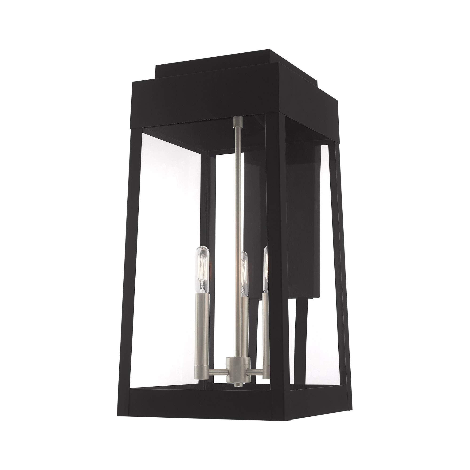Photo 1 of Livex Lighting 20858-04 Oslo - 3-Light Outdoor Wall Lantern, Black