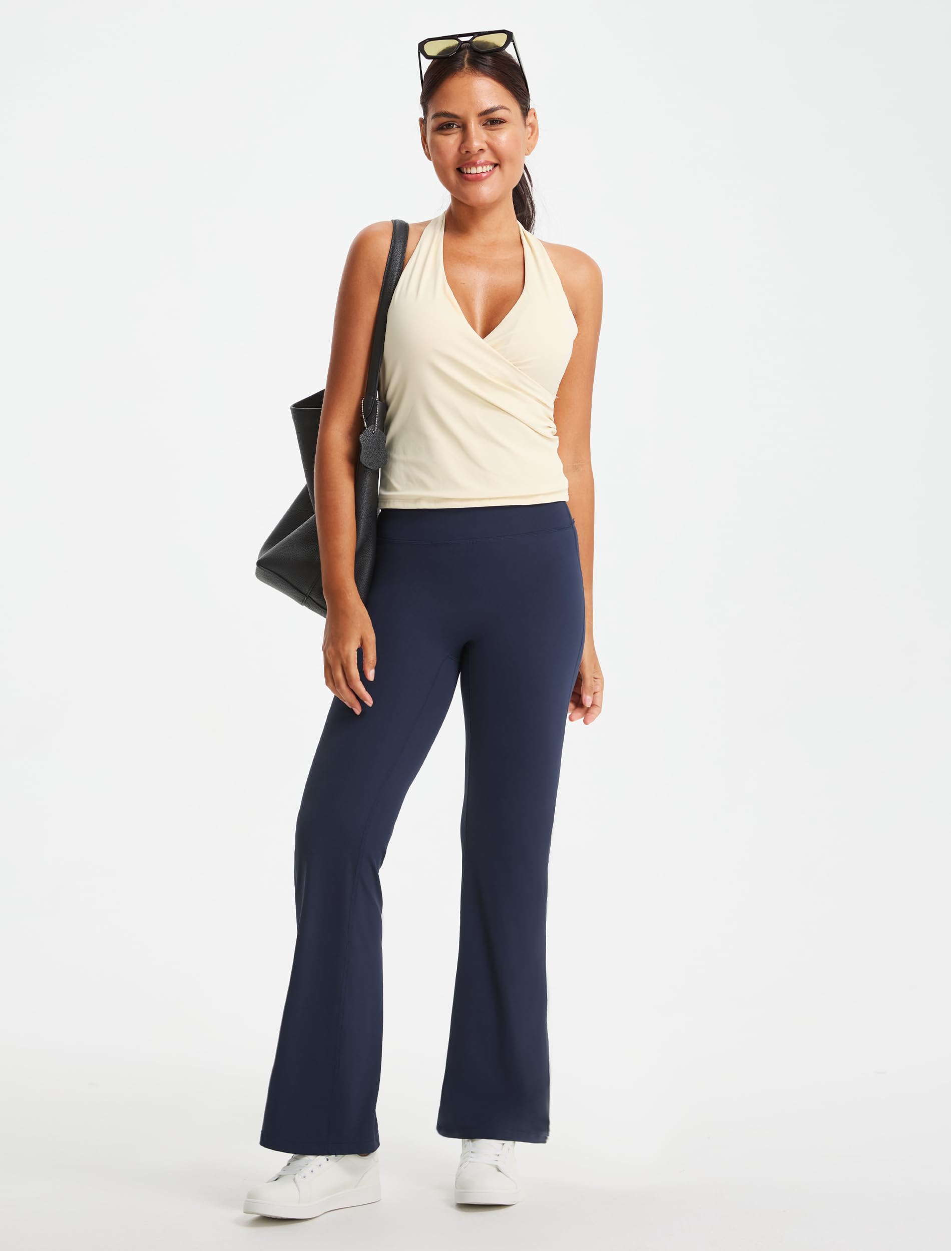 Libin Leggings Sportivi a Zampa da Donna Senza Cuciture, A Vita Alta, Svasati, Pantaloni da Palestra, Yoga, Sport, Ufficio, Danza, Casual, Regolari, Lunghi