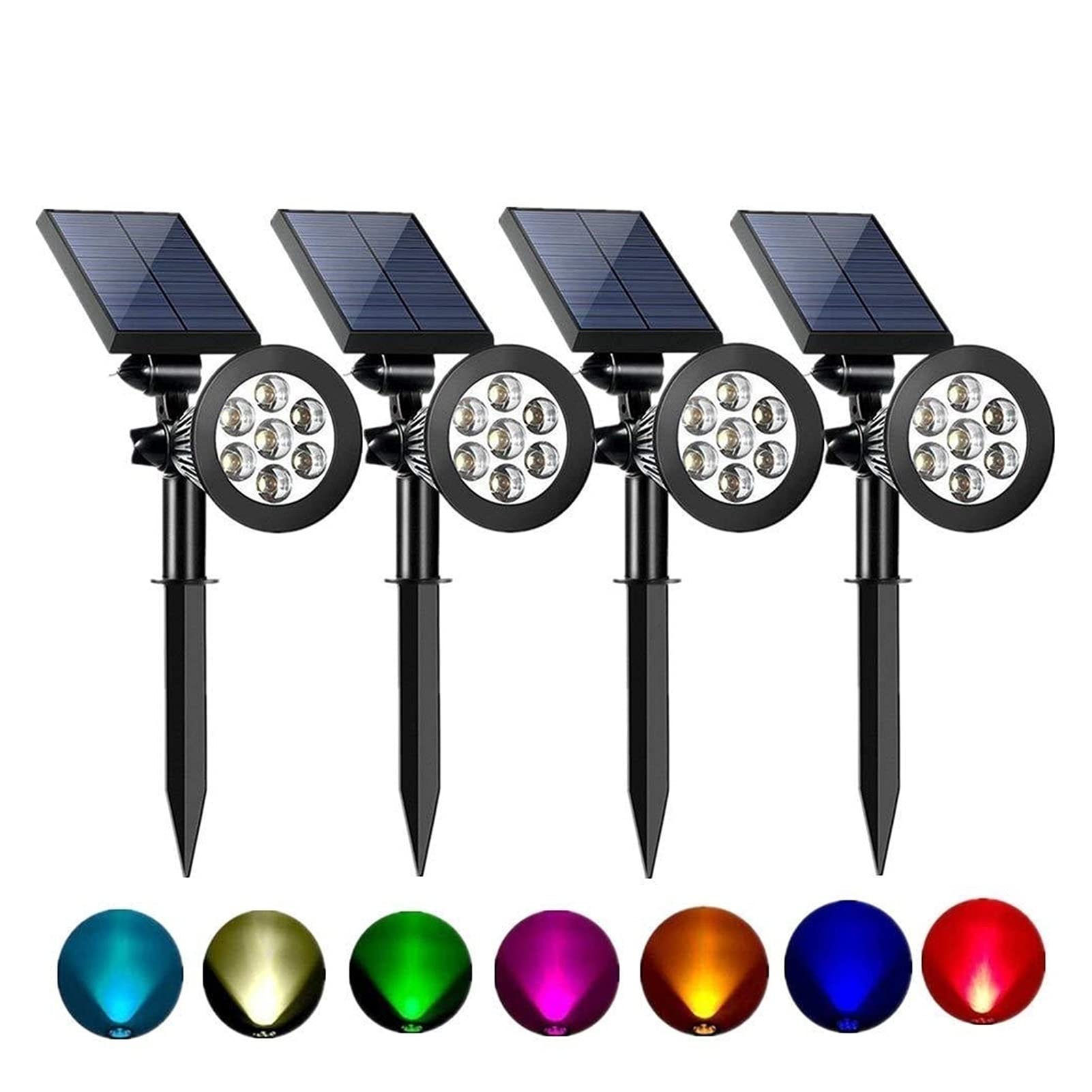 Faretto Solare Da Esterno 7 LED Con Sensore Automatico, Luce Bianca Diurna, 2 In 1 Da Terra E Parete, Impermeabile IP44 - 3