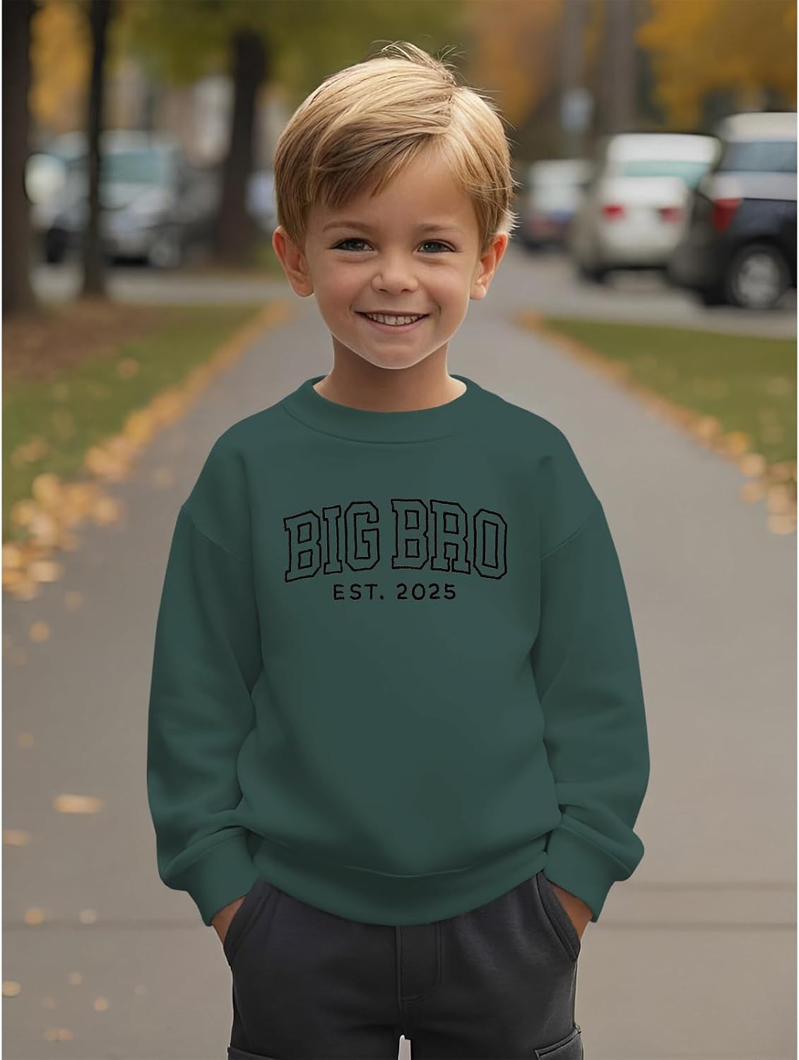 Big Brother Sweatshirt Toddler Baby Boy Embroidery Big Bro Est. 2025 Pullover Crewneck Clothes Announcement Fall Top - Image 4