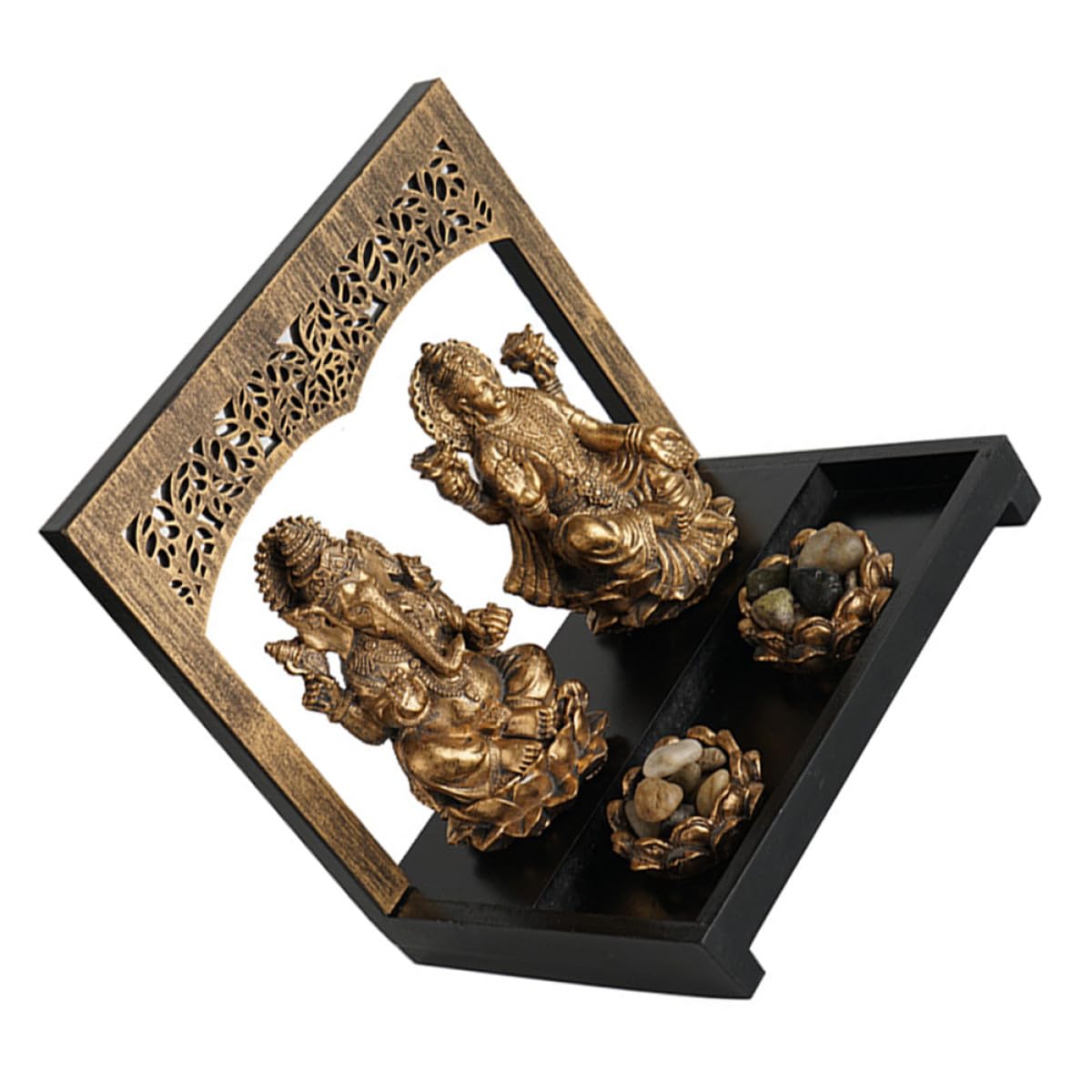 iplusmile Statua Buddha Portacandele in Resina Oro per Meditazione