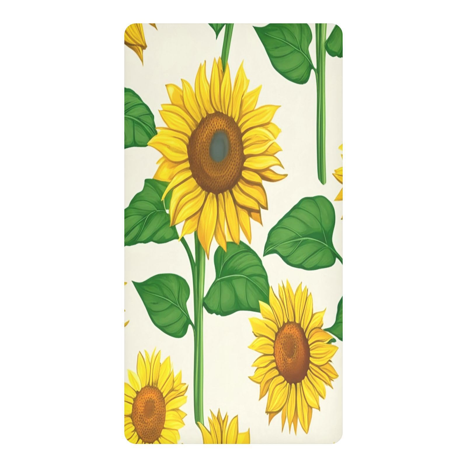 JiangGgen Sunflowers Baby Crib Sheet Soft Breathable Playard Sheet-S
