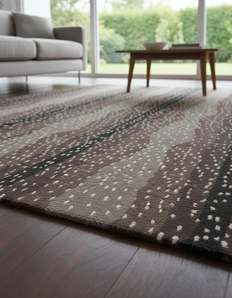Condition photo showing New/Like New for traditional hand tufted wool area rug 100% wool, durable & soft - perfect for living room, bedroom, dining room & entryway - antelope blue (antelope mink, 3' x 5')